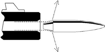 Rebated Boattail Gas Flow at Muzzle