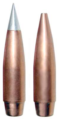 Rebated boattail bullets